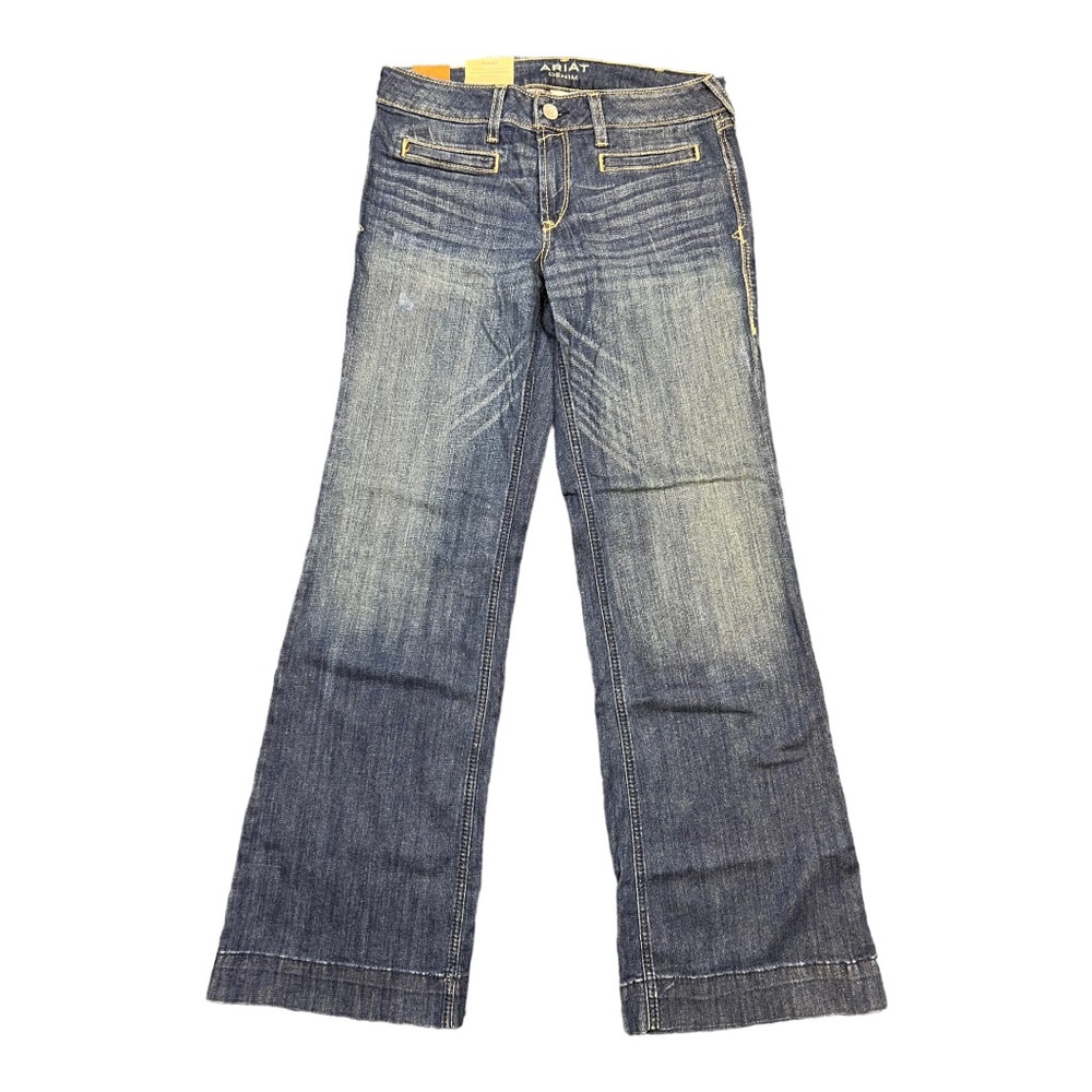 ARIAT Women's Trouser Mid Rise Stretch Lucy Wide Leg Jean denim Size 30 R